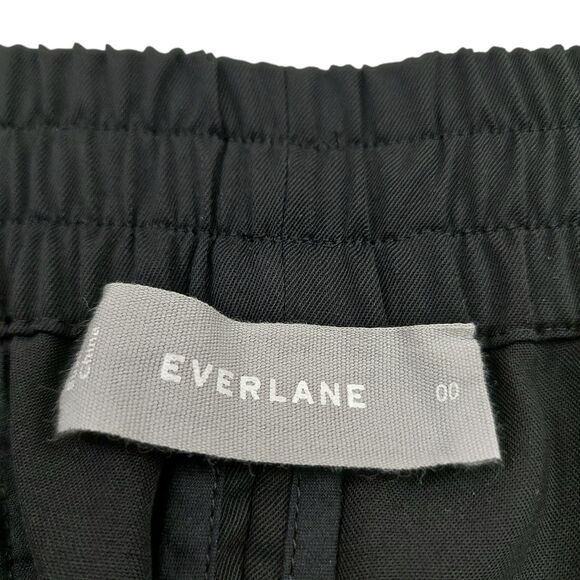 Everlane Wool GoWeave Easy Pants Womens 00 Black Tapered Comfort Lightweight - Picture 9 of 12